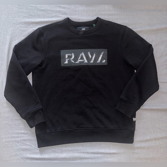 G-STAR RAW Men’s Black Crewneck Sweater with Logo - Picture 1 of 4